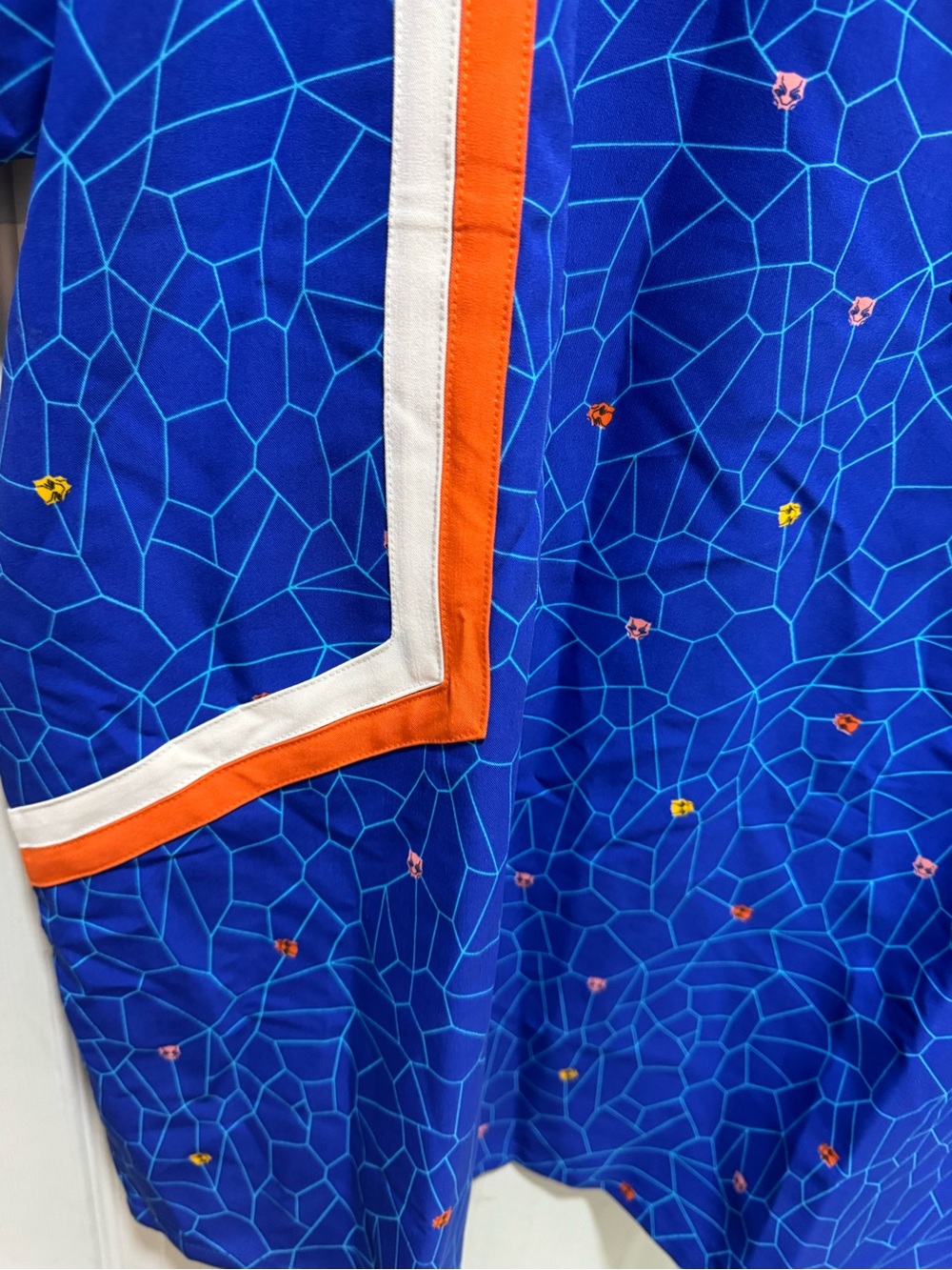 Marvel Blue Short Sleeve Zip-Front Tee with Orange & White Trim - Picture 4 of 10